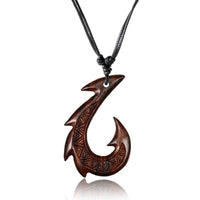 Load image into Gallery viewer, Holzkette Haken Widerhaken Zickzack Gravur Sonoholz Baumwolle Unisex verstellbar - chic - net.de
