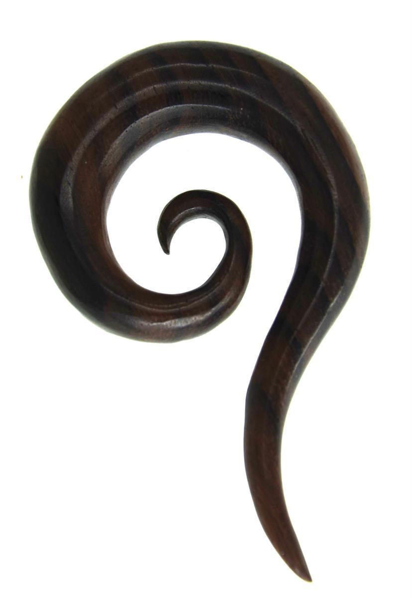 Holz Piercing Dehnschnecke Spirale lange Spitze dunkel