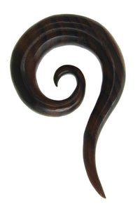 Load image into Gallery viewer, Holz Piercing Dehnschnecke Spirale lange Spitze dunkel
