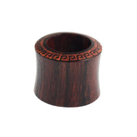 Load image into Gallery viewer, Tunnel Sonoholz griechisch Rand rot crushed Stein Inlay double flared
