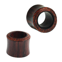 Load image into Gallery viewer, Tunnel Sonoholz griechisch Rand rot crushed Stein Inlay double flared
