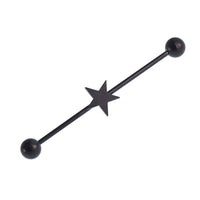 Load image into Gallery viewer, Industrial Piercing Edelstahl, titan beschichtet schwarz, stern, kugel verschluss - chic - net.de
