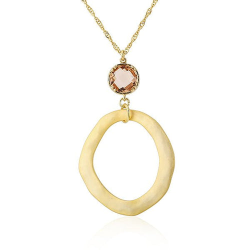 Kette 18 karat vergoldet Singapurkette Glaskristall orange rund matt nickelfrei Karabiner - chic - net.de