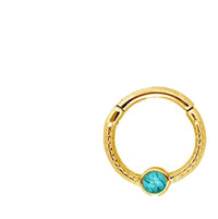 Load image into Gallery viewer, Klapp Segment Ring Piercing gold rotgold Türkis - chic - net.de
