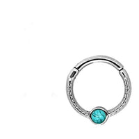 Load image into Gallery viewer, Klapp Segmentring Piercing Edelstahl Stein Punkte - chic - net.de
