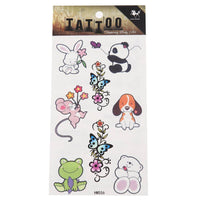 Cargar imagen en el visor de la galería, Klebe Tattoo Tierbabys Panda Hase Maus Hund Frosch Bär Ornament 1 Bogen 8 Motive - chic - net.de
