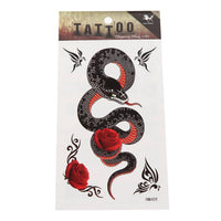 Cargar imagen en el visor de la galería, Klebetattoo Schlange schwarz rot Rose Tribal Schmetterlinge 5 Motive 1 Bogen - chic - net.de
