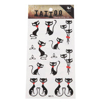 Load image into Gallery viewer, Klebetattoo schwarze Katzen rote Herzen Paare Ballons 1 Bogen 10 Motive Tattoos - chic - net.de

