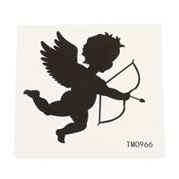 Load image into Gallery viewer, Klebetattoo temporär Amor Engel Liebesengel Pfeil Liebe schwarz schlicht 1 Bogen - chic - net.de
