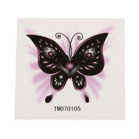 Cargar imagen en el visor de la galería, Klebetattoo temporär Schmetterling romantischer Style Herz schwarz grau lila 1 Bogen - chic - net.de
