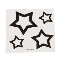 Cargar imagen en el visor de la galería, Klebetattoo temporär Sterne einfaches Design hohl schwarz 4 Motive 1 Bogen - chic - net.de
