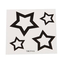 Cargar imagen en el visor de la galería, Klebetattoo temporär Sterne einfaches Design hohl schwarz 4 Motive 1 Bogen - chic - net.de
