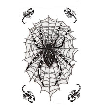 Load image into Gallery viewer, Klebetattoos Tattoo große Spinne im Netz Skorpione 1 Bogen 5 Motive - chic - net.de
