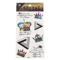 Load image into Gallery viewer, Klebetattoos Tattoo Kronen bunt All Sprüche Liebe Dreiecke 1 Bogen 8 Motive - chic - net.de
