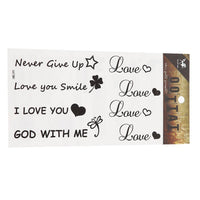 Load image into Gallery viewer, Klebetattoos Tattoo Love Herzen Sprüche Never give Up 1 Bogen 8 Motive - chic - net.de
