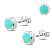 Load image into Gallery viewer, Kleine Ohrstecker 925 Silber Stein Muschel rund 3mm - chic - net.de
