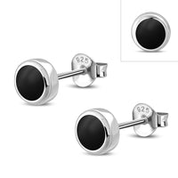 Load image into Gallery viewer, Kleine Ohrstecker 925 Silber Stein Muschel rund 3mm - chic - net.de
