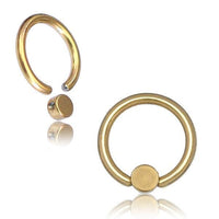 Load image into Gallery viewer, Klemmkugel Piercing Scheibe Edelstahl Gold PVD - chic - net.de

