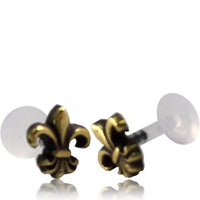 Load image into Gallery viewer, Labret Lippen Piercing Acryl Lilie antik gold Brass Tragus - chic - net.de
