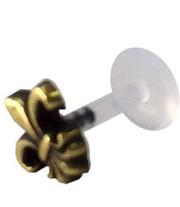 Load image into Gallery viewer, Labret Lippen Piercing Acryl Lilie antik gold Brass Tragus - chic - net.de
