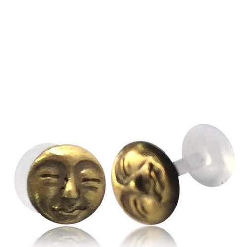 Labret Lippen Piercing Acryl Mondgesicht antik golden Brass Motiv Tragus - chic - net.de