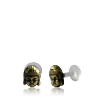 Load image into Gallery viewer, Labret Lippen Piercing Bio Acryl Buddha antik golden Brass Tragus Conch Helix - chic - net.de
