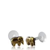 Load image into Gallery viewer, Labret Lippen Piercing Bio Acryl Elefant antik golden Brass Tragus Conch Helix - chic - net.de
