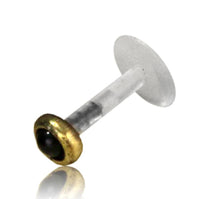 Load image into Gallery viewer, Labret Lippen Piercing Bio Acryl Onyx antik golden Brass Tragus Conch Helix - chic - net.de
