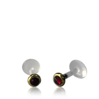 Load image into Gallery viewer, Labret Lippen Piercing Bio Acryl Rubin antik golden Brass Tragus Conch Helix - chic - net.de
