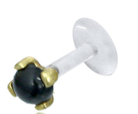 Load image into Gallery viewer, Labret Lippen Piercing Bio Plastic gold Brass Stein - chic - net.de
