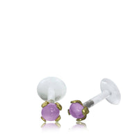 Load image into Gallery viewer, Labret Lippen Piercing Bio Plastic gold Brass Stein - chic - net.de
