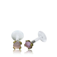 Load image into Gallery viewer, Labret Lippen Piercing Bio Plastic gold Brass Stein - chic - net.de
