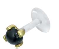Load image into Gallery viewer, Labret Lippen Piercing Bio Plastic gold Brass Stein - chic - net.de
