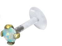 Load image into Gallery viewer, Labret Lippen Piercing Bio Plastic gold Brass Stein - chic - net.de
