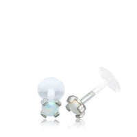 Load image into Gallery viewer, Labret Lippen Piercing Bio Plastic Silber Stein - chic - net.de
