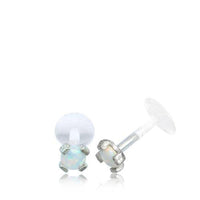 Load image into Gallery viewer, Labret Lippen Piercing Bio Plastic Silber Stein - chic - net.de
