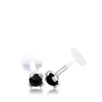 Load image into Gallery viewer, Labret Lippen Piercing Bio Plastic Silber Stein - chic - net.de
