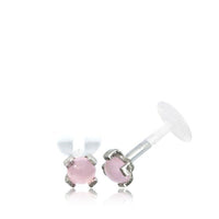 Load image into Gallery viewer, Labret Lippen Piercing Bio Plastic Silber Stein - chic - net.de
