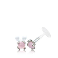 Load image into Gallery viewer, Labret Lippen Piercing Bio Plastic Silber Stein - chic - net.de
