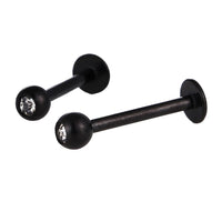 Cargar imagen en el visor de la galería, Labret modisches Piercing aus Edelstahl in schwarz mini Zirkonia Stein weiß - chic - net.de
