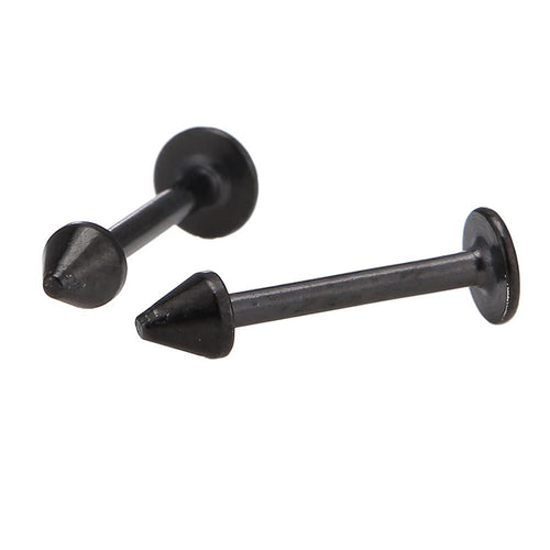 Labret modisches Piercing aus Edelstahl in schwarz mit Spitze Cone klein - chic - net.de
