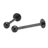 Cargar imagen en el visor de la galería, Labret Stecker modisches Piercing aus Edelstahl 14mm lang schwarz mit Kugel 3mm - chic - net.de
