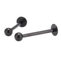 Cargar imagen en el visor de la galería, Labret Stecker modisches Piercing aus Edelstahl 14mm lang schwarz mit Kugel 3mm - chic - net.de
