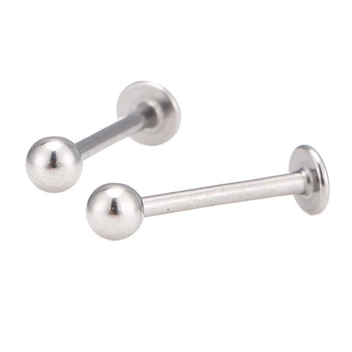 Labret Stecker modisches Piercing aus Edelstahl silber Farben mit Kugel 13 mm - chic - net.de