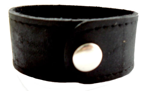 Lederarmband schwarz breit Lederarmbänder Druckknopf Armband unisex nickelfrei Verschluss - chic - net.de