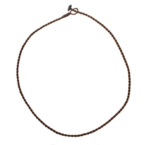 Leinen Faden Kette Kordel gewachst dunkelbraun Knopfverschluss Schlaufe 50 cm - chic - net.de