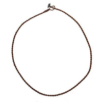 Load image into Gallery viewer, Leinen Faden Kette Kordel gewachst dunkelbraun Knopfverschluss Schlaufe 50 cm - chic - net.de
