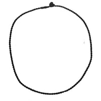 Cargar imagen en el visor de la galería, Leinen Faden Kette Kordel gewachst schwarz Knopfverschluss Schlaufe 50 cm - chic - net.de
