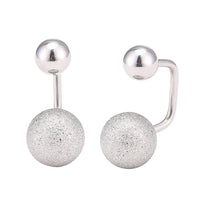 Load image into Gallery viewer, Long Staples Barbell 90 Grad Schraubverschluss zwei Kugeln große Kugel glitzer silberfarben - chic - net.de
