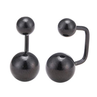 Load image into Gallery viewer, Long Staples Barbell 90 Grad Schraubverschluss zwei Kugeln große und klein schwarz - chic - net.de
